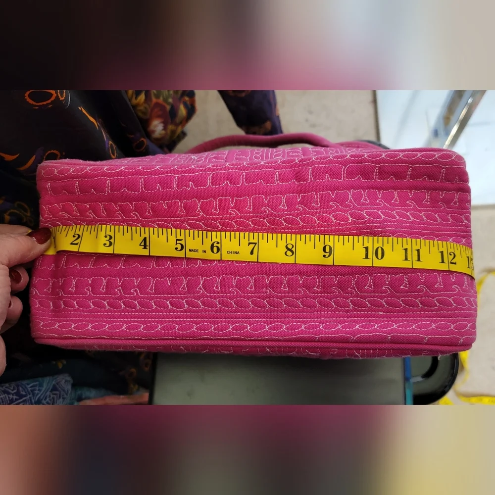 #555-Chic Hot Pink Cool Stitching Sautchal w Twirley/bag charm - Picture 13 of 14